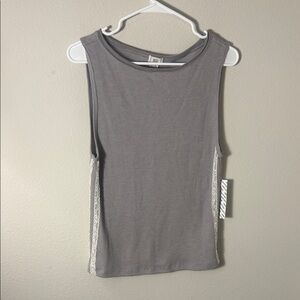 Urban Outfitters Gray Sleeveless tank Top with Lace Accents NWT medium